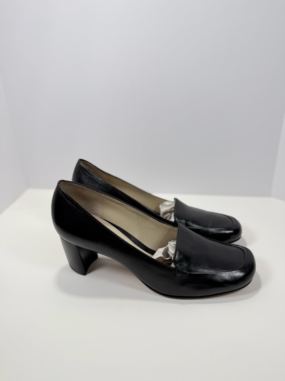 ANTONIO MELANI Black Leather Classic Pump Heels - Picture 2 of 9